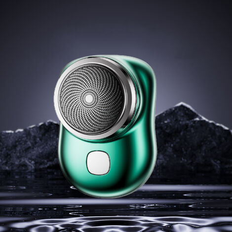 Tondeuse Barbe Rechargeable Sans Fil Mini Rasoir Poche Compact Vert