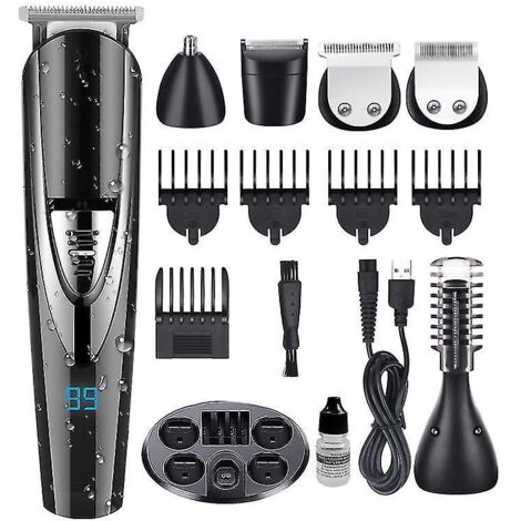 tondeuse Barbe Tondeuse Cheveux Tondeuse Nez-oreilles Electrique Homme  Barbes Rasoir Impermeable Pour Couper Barbe