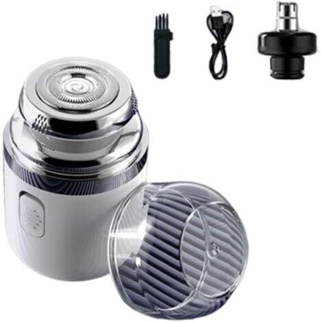 Tondeuse Capsule Electrique 2-en-1 & Coupeur de Poils Nasal — Rasoir Barbu Rechargeable USB, Lavable IPX7, Couteau Net 360°, Mini Portatif