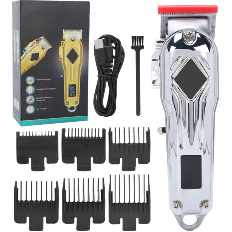 Tondeuse Cheveux Électrique Professionnelle avec Affichage LED - Machine à Couper Précise (Argent)