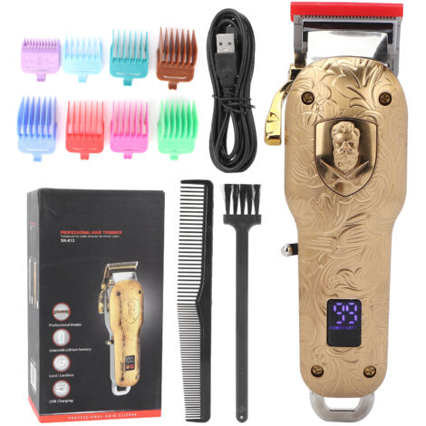 Tondeuse Cheveux Électrique Sans Fil LCD - Kit de Coupe Coiffure Doré