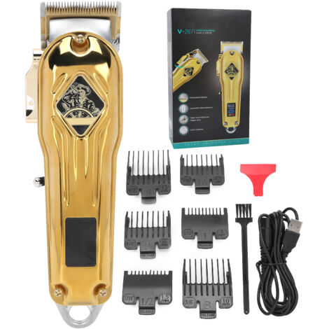 Tondeuse Cheveux Électrique VGR Affichage LED Machine à Couper Outil de Coiffure Doré