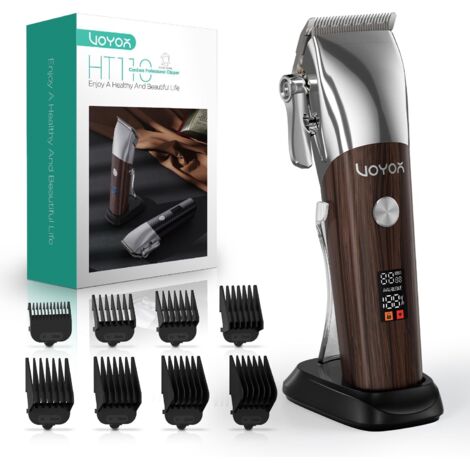 Tondeuse Cheveux Homme Professionnelle，Tondeuse Sans Fil pour Coupe de Cheveux,Tondeuse à cheveux électrique hommes，tondeuse précision étanche HT110 (Grain bois) Grain Bois -