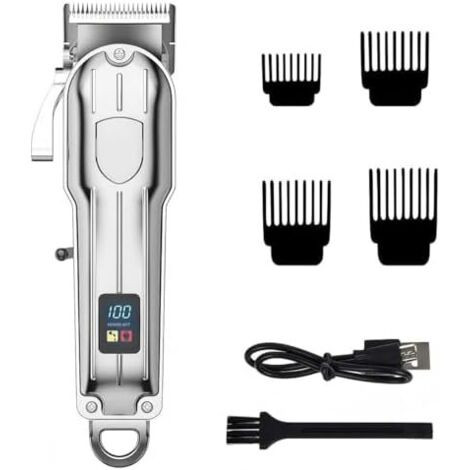 Tondeuse Cheveux Hommes, à Professionnelle de Salon avec Indicateur LED Barbe électrique Avec 4 Peignes Guidage, Coupe et Toilettage Cadeau Homme -