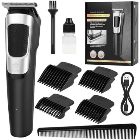 Tondeuse Cheveux Hommes, à Professionnelle, Tondeuses Barbe Homme Charge USB, Rasoir Electriques Cheveuxs, pour Famille B -