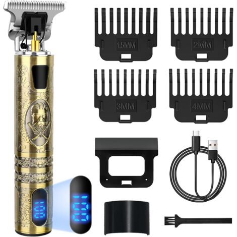 Tondeuse Cheveux Hommes, Barbe Homme, Rasoir Electriques Avec Afficheur LED, T-blade Finition pour Coupe et Contours -