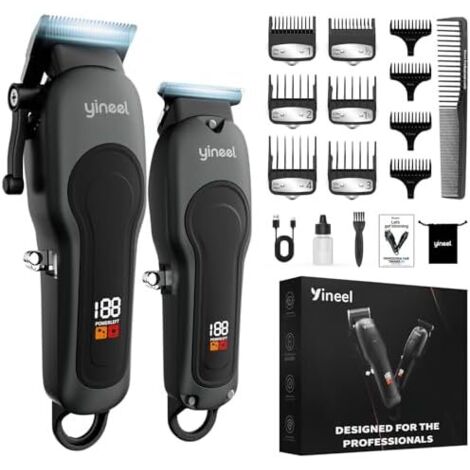 Tondeuse Cheveux Hommes Professionnelle, Kit Barbe et sans Fil, Électrique avec Lame Céramique Coupe-Cheveux de Précision, Cadeau pour Homme/Femme/Famille/Barbiers -