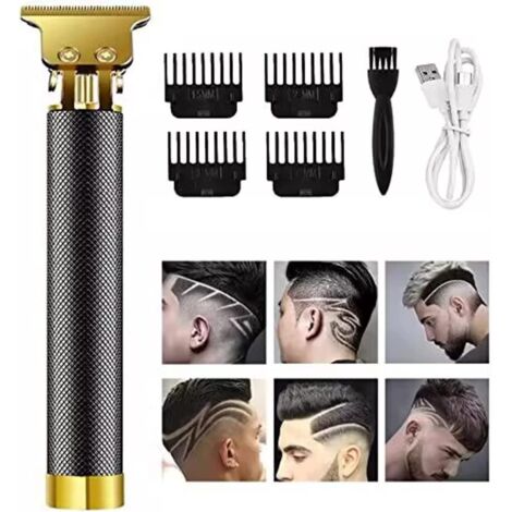 tondeuse Cheveux Hommes Tondeuse  Avec 4 Peignes De Guidage Lames En T Tondeuse  Cheveux Hair Trimmer Cheveux Rechargeable Sans Fil Rasoir Barbe T