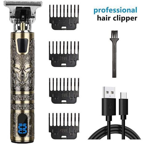 tondeuse Cheveux Hommes, Tondeuse Cheveux Professionnelle Sans Fil, Tondeuse Barbe Kit Homme Electriques, Cran  Led, Rechargeable, Avec 4 Peignes,
