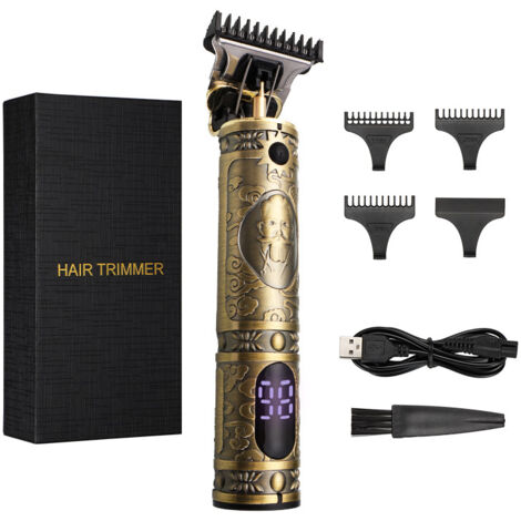 Tondeuse Cheveux Hommes,Tondeuse Barbe Professionnel Finition,Waterproof T-blade,Afficheur LED,Kit Electriques Tondeuse Precision,Rasoir Sans Fil Homme Cadeau pour Coupe et Contours Barbe