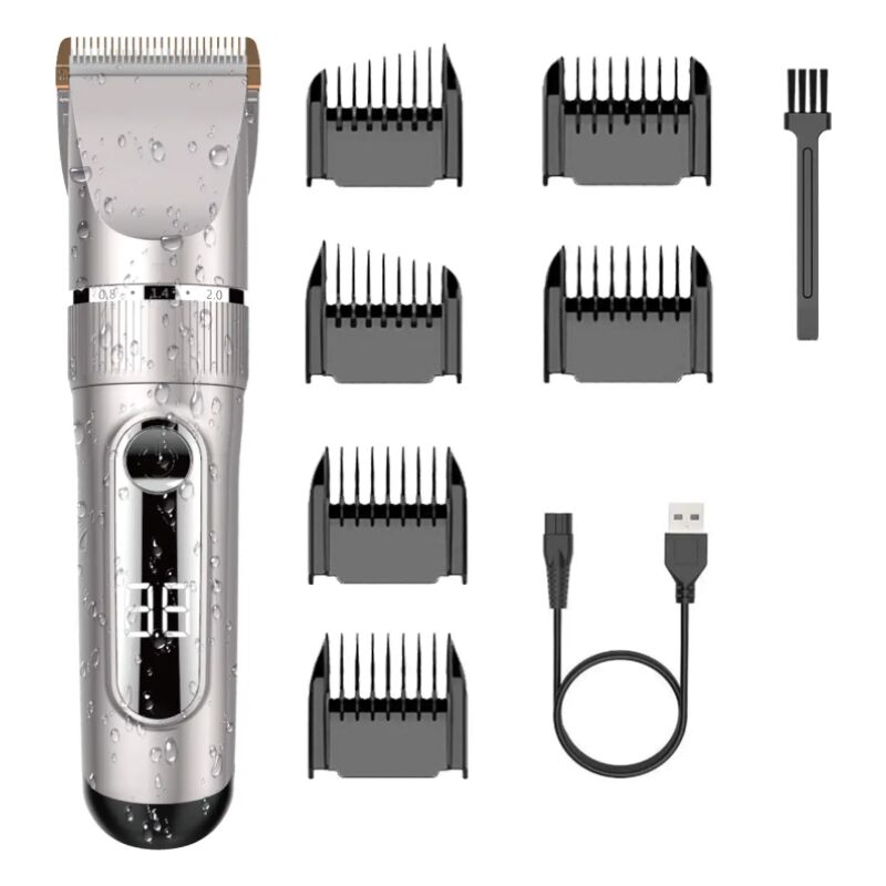 Tondeuse Cheveux Professionnelle IPX7 Tondeuse à Cheveux lcd de Lame Céramique avec Peigne de Réglage Motorisé 3/6/9/12 mm Imperméable Rechargeable