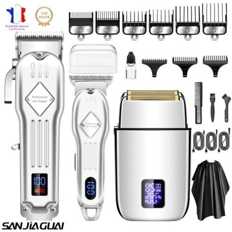 Tondeuse Cheveux Professionnelle,Tondeuse Barbe Electrique，ensemble 3 pièces, cadeau de Noël, adapté pour les hommes et les