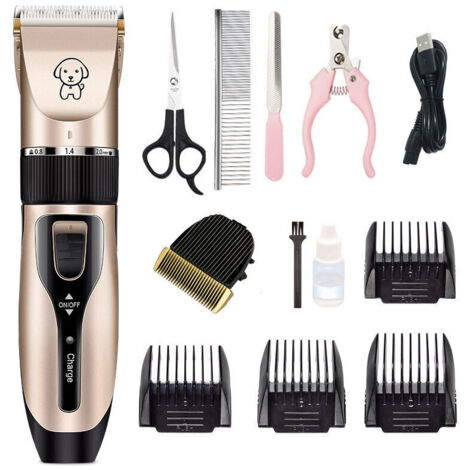 Tondeuse Chien Poil Long Epais Tondeuse Animaux sans Fil Rechargeable Tondeuse Chat Faible Bruit Lame Détachable Lavable--