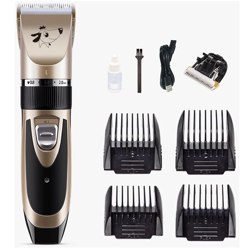 Tondeuse Chien Professionnel Poil Long Epais Animal Silencieux Rechargeable Electrique Tondeuse pour Chien et Chat Dog Clipper Kit