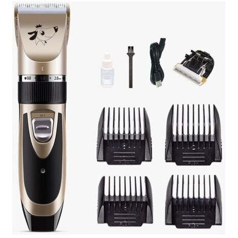 Tondeuse Chien Professionnel Poil Long Epais Animal Silencieux Rechargeable Electrique Tondeuse pour Chien et Chat Dog Clipper Kit,