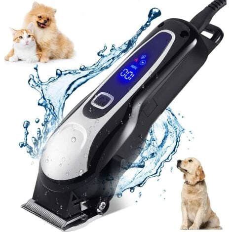 ENSOLEILLE Tondeuse Chien Professionnelle,Tondeuse Chien Poil Long Epais Electrique sans Fil Kit,Tondeuse Animaux Chien Chat Professionnelle,Pet Grooming Kit,Lame Tranchante Sûre,Faible Bruit,Écran LCD