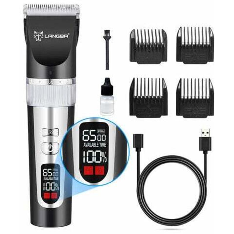 Tondeuse de toilettage pour chat pour poils longs emmêlés, kit de toilettage pour chat à 5 vitesses sans fil à faible bruit pour animaux de compagnie