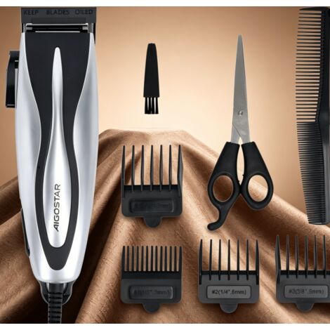 Tondeuse électrique à cheveux Aigostar 10W professionnelle, kit complet de coupe à domicile, rechargeable avec accessoires inclus, coupe précise et facile à utiliser