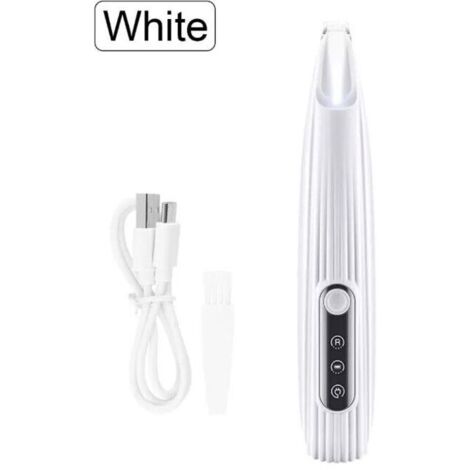 Tondeuse électrique à LED pour animaux de compagnie pour orteils, coussinets de pattes, tondeuse pour chien et chat - Blanc