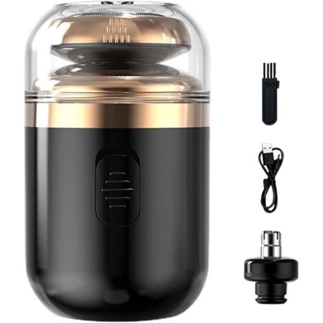 Tondeuse Électrique Capsule 2-en-1 & Coupe Poils Nez — Rasoir Barbe Rechargeable USB, Mini Portable et Lavable IPX7