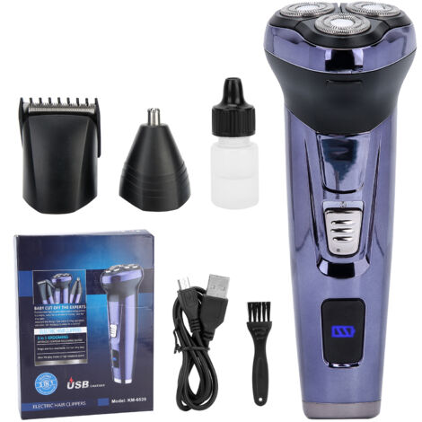 Tondeuse Électrique Multifonction pour Barbe, Nez et Corps - Kit de Toilette Homme