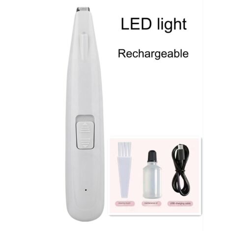 Tondeuse électrique pour animaux de compagnie, rechargeable par USB et sans fil, pour chiens et chats : poils des pattes, des yeux et du visage. Rasage des poils des pattes. HKK-AquaForge