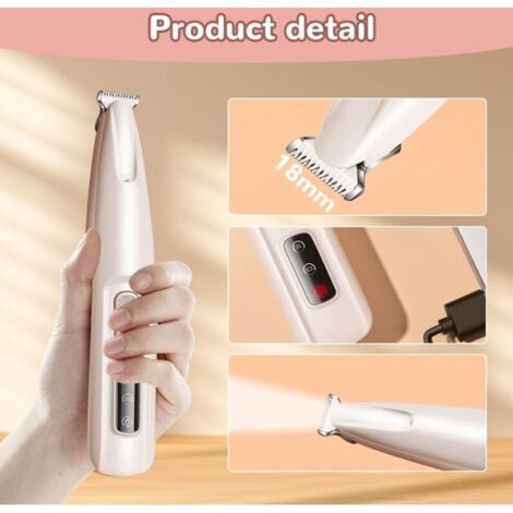 Tondeuse électrique pour animaux de compagnie, tondeuse de toilettage pour chats silencieuse, coupe-griffes étanche et rechargeable avec lumière LED, convient aux chats et autres animaux.