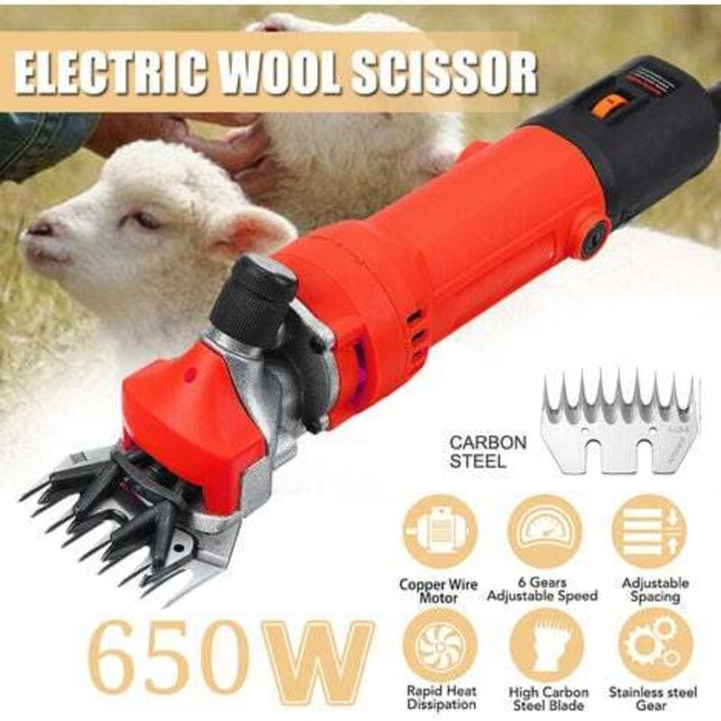 Tondeuse électrique pour moutons, 690 W 6 vitesses professionnelles réglables et résistantes pour chèvre, lama, cheval, animal de ferme, fourrure,