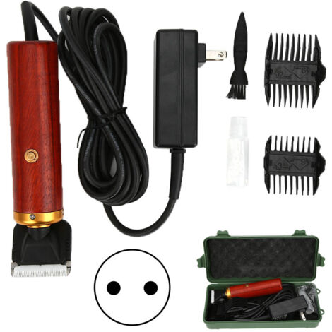Tondeuse Électrique pour Poils d'Animaux, 55W AC 100-240V avec Prise UE et Manche en Bois de Rose