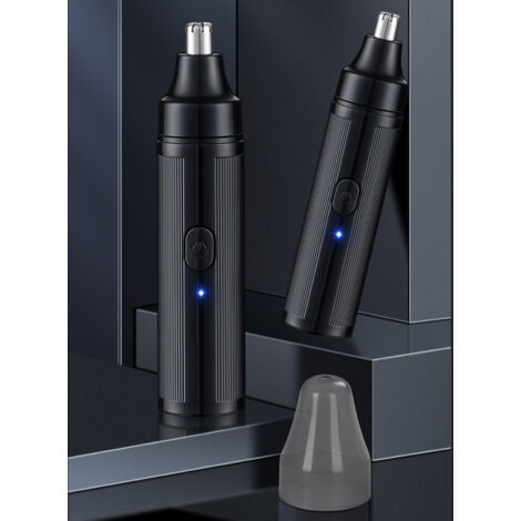 Tondeuse Électrique pour Poils du Nez Rechargeable USB Portable et Précise avec Lame Affûtée 500mAh ABS et Aluminium Noir