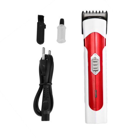 Tondeuse Électrique Professionnelle pour Cheveux - Machine à Couper pour Enfants et Adultes - Prise EU 110-240V Rouge