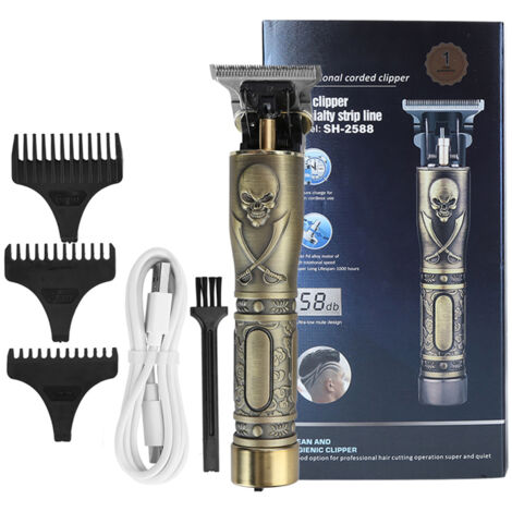 Tondeuse Électrique Professionnelle Rechargeable USB pour Salon - Coupe-Précision
