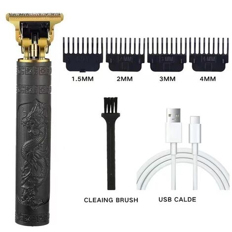 Tondeuse électrique professionnelle T9 pour hommes, appareil de coupe de cheveux, rétro, sculpture de tête de bouddha,Black Dragon A