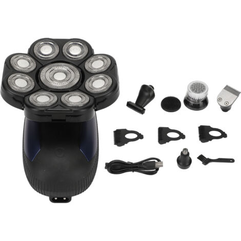 Tondeuse Électrique Sans Fil Rechargeable Rapide 9 Têtes de Coupe Étanche 3D Flottante pour Pain