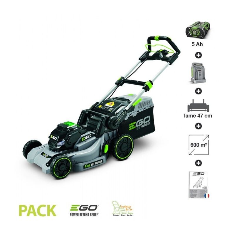 Ego Power+ - Tondeuse gazon électrique sans fil tractée Ego Power plus coupe 47 cm batterie 56V-5Ah LM1903E-SP