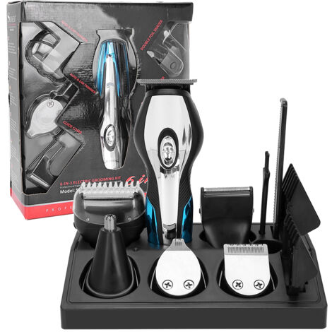 Tondeuse Multifonction 6 en 1 pour Barbe, Nez et Cheveux - Kit de Toilettage Complet