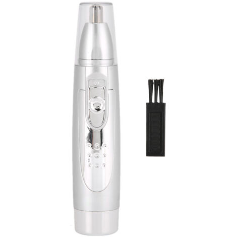 Tondeuse Nasale Électrique Professionnelle - Appareil Portable pour Poils de Nez - Machine de Coupe Précise (Argent Brillant)