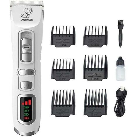 Tondeuse pour chien  - Tondeuse professionnelle 3 modes pour chien et chat pour poils longs et épais, tondeuse électrique rechargeable sans fil avec batterie 2200 mAh