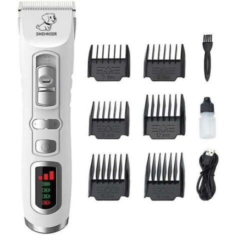 Tondeuse pour chien - Tondeuse professionnelle 3 modes pour chien et chat pour poils longs et épais, tondeuse électrique rechargeable sans fil avec batterie 2200 mAh