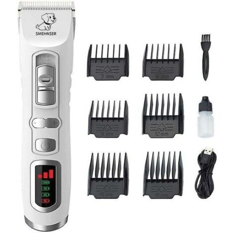 Tondeuse pour chien - Tondeuse professionnelle 3 modes pour chien et chat pour poils longs et épais, tondeuse électrique rechargeable sans fil avec batterie 2200 mAh