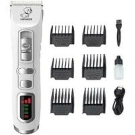 Tondeuse pour chien - Tondeuse professionnelle 3 modes pour chien et chat pour poils longs et épais, tondeuse électrique rechargeable sans fil avec batterie 2200 mAh