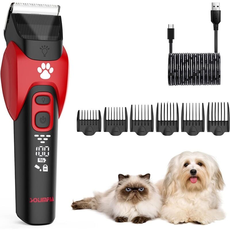 Tondeuse pour chien, tondeuse professionnelle pour animaux de compagnie pour chiens et chats, Silencieux, rechargeable par usb