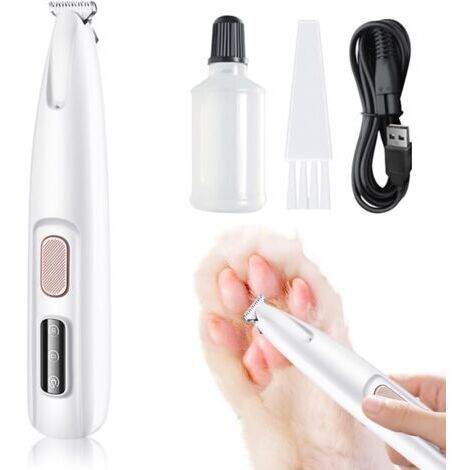 Tondeuse pour Chiens Rechargeable Silencieuse avec Lumière LED et Lames Sécurisées