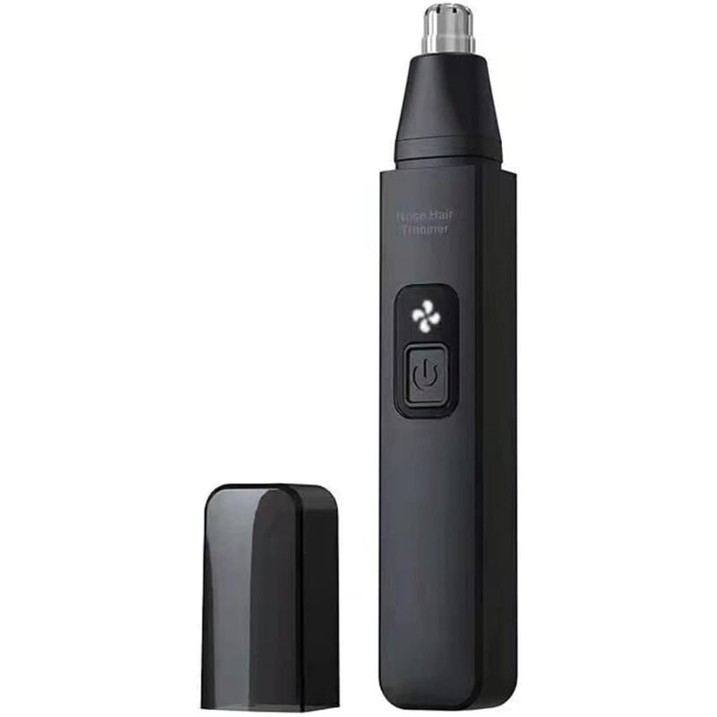 Tondeuse pour poils de nez, outil de coupe indolore et rechargeable pour oreilles et sourcils (noir)