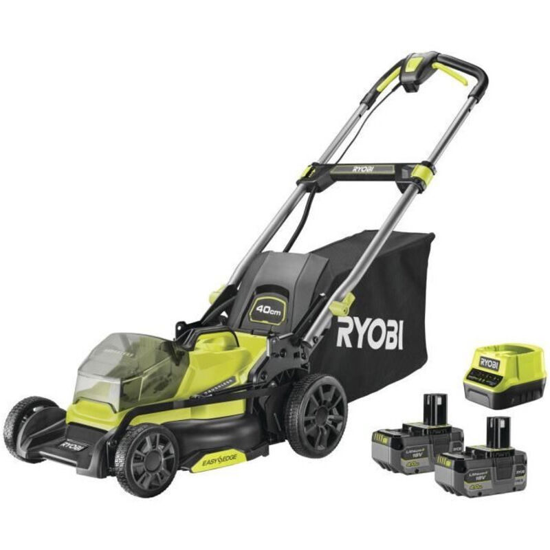 Ryobi - Tondeuse poussée 18V Brushless - coupe 40cm - 2 batteries 4,0Ah - 1 chargeur rapide - RY18LMX40C-240