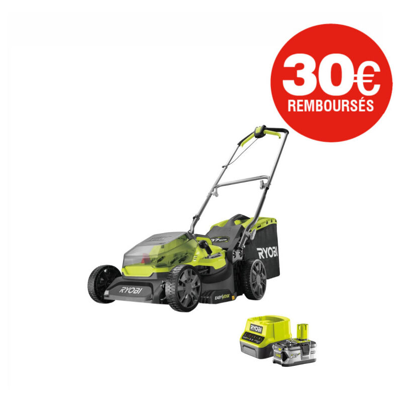 Tondeuse poussée Ryobi 18V One+ - 1 Batterie 4.0Ah - Chargeur - RY18LM37A-140