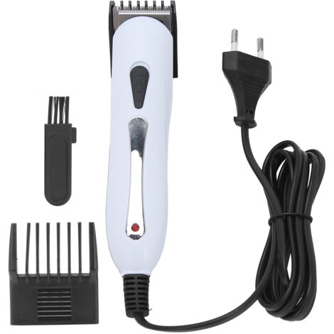 Tondeuse Professionnelle Homme Tête de Coupe en Acier Inox Outil Coiffeur EU Plug 110‑240V Blanc