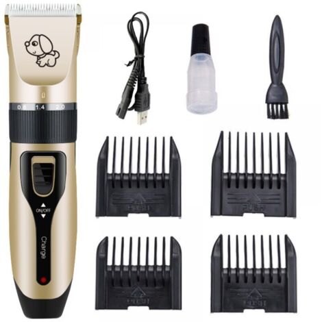 Tondeuse professionnelle pour chiens et chats, 8 pièces, poils longs et épais, silencieuse, électrique, Rechargeable, Kit de tondeuse pour chiens et chats