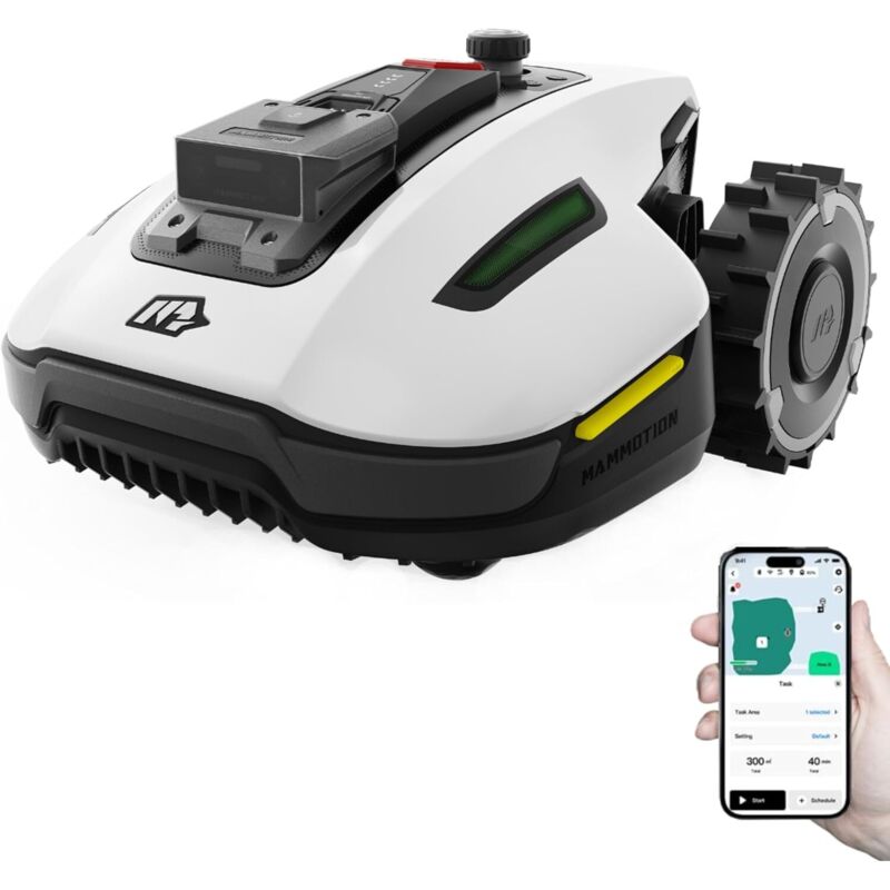 Yuka Mini 600, Tondeuse Robot, NetRTK+Vision, Aucune Antenne rtk Requise, Recommandé 600 m², Max. 800 m², Pente à 50%, Cartographie Automatique,