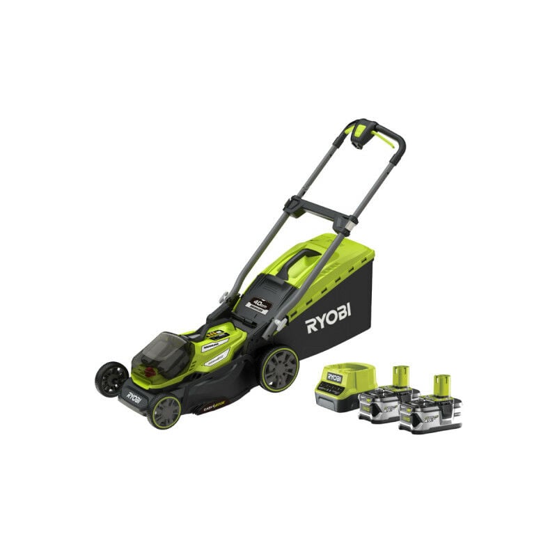 RYOBI Tondeuse 18V One+ Brushless - coupe 40 cm - 2 Batteries 4.0Ah - 1 Chargeur - RY18LMX40A-240
